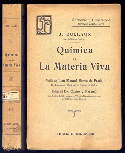 Química de la Materia Viva. Versión española de Don Juan …