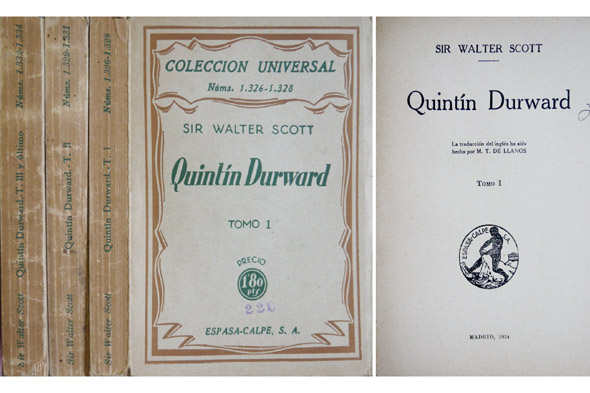 Quintin Durward. Traducción de M. T. de Llanos.