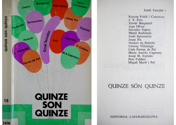 Quinze són quinze. (Una antologia representativa dels prosistes catalans).