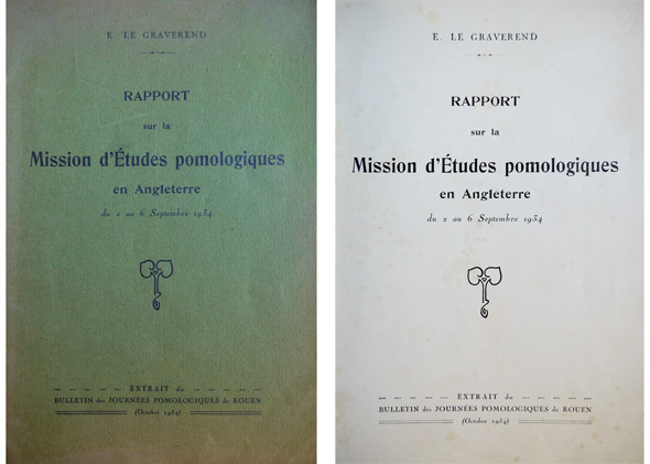 Rapport sur la Mission d'Études Pomologiques en Angleterre.