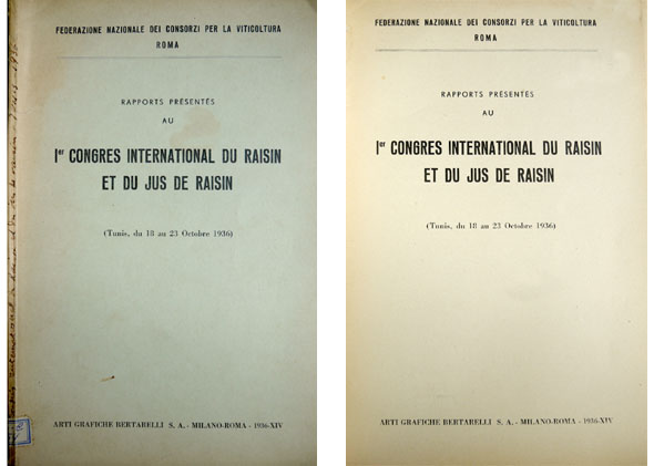 Rapports présentés au Premier Congrès International du Raisin et du …