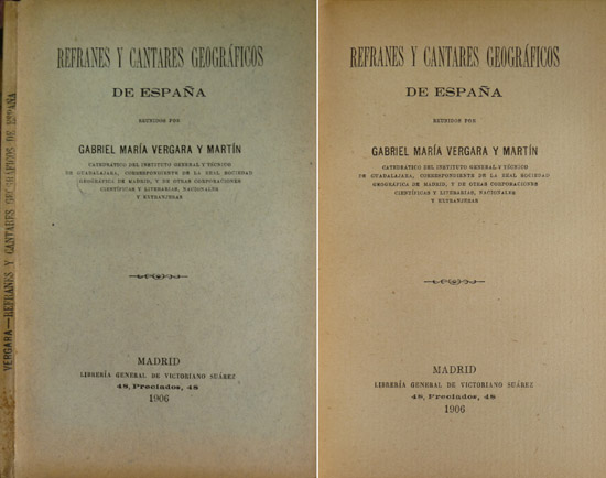 Refranes y cantares geográficos de España.