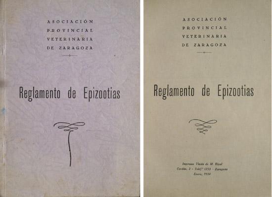 Reglamento de Epizootias. Asociación Provincial Veterinaría.