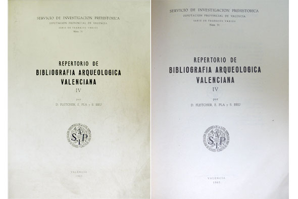 Repertorio de Bibliografía Arqueológica Valenciana. IV.