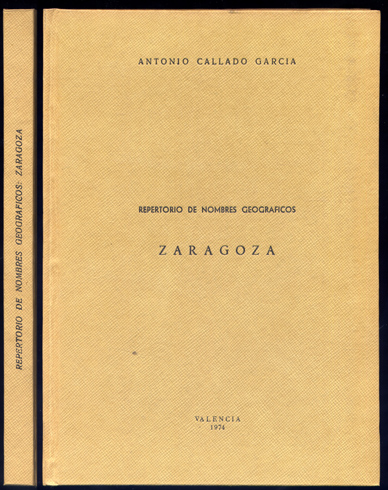 Repertorio de nombres geográficos: Zaragoza.
