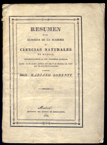 Resumen de las Memorias de la Academia de Ciencias Naturales …