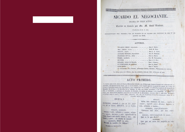 Ricardo el Negociante. Drama en tres actos. Traducción de Isidoro …