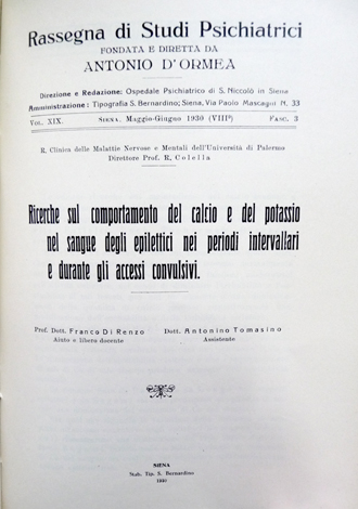 Ricerche sul comportamento del calcio e del potassio nel sangue …