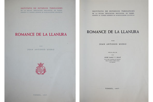 Romance de la Llanura. Prólogo de José Sanz y Díaz.