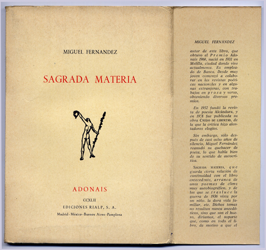 Sagrada materia. Poemas.