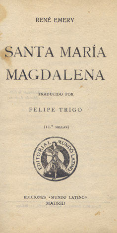 Santa María Magdalena. Traducido por Felipe Trigo.