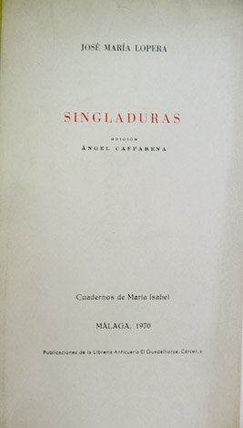 Singladuras. Poemas.
