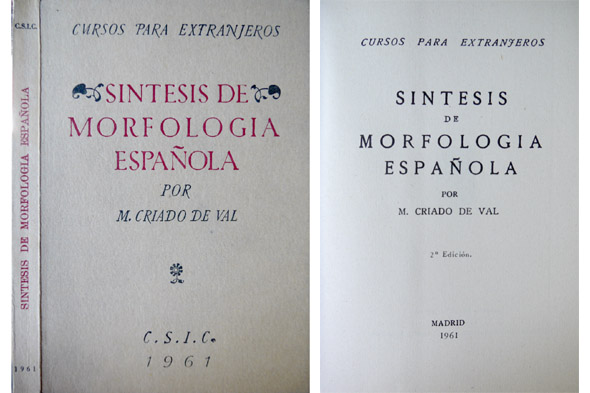 Síntesis de Morfología española. Cursos para extranjeros.