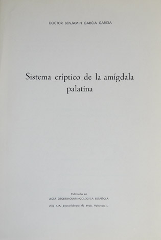 Sistema críptico de la amígdala palatina.
