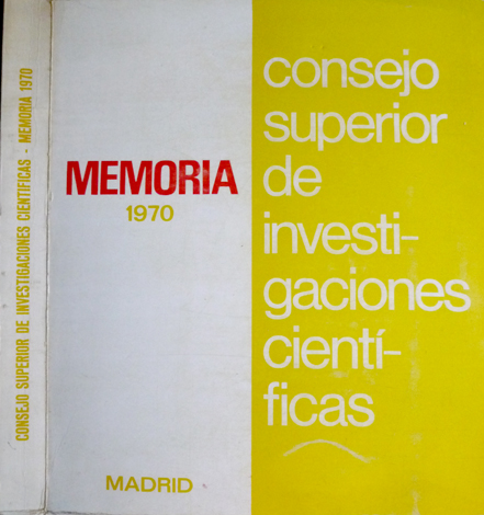 Superior de Investigaciones Científicas. Memoria del año 1970.