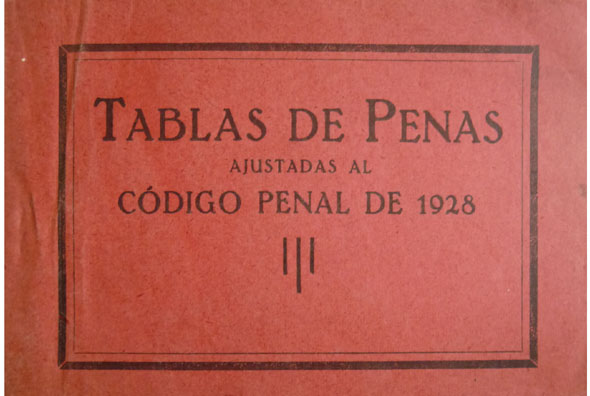 Tablas de Penas ajustadas al Código Penal de 1928.