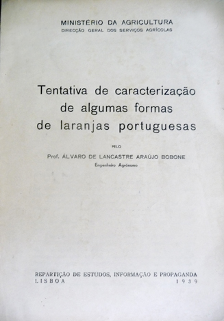 Tentativa de caracterização de algumas formas de Laranjas portuguesas.