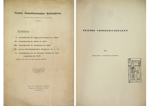 Textos Constitucionales Extranjeros. I: Constitución de Appenzell (Suiza) de 1908. …