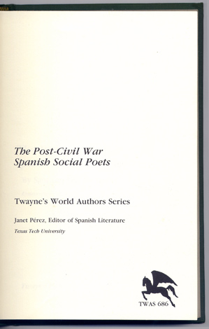 The Post Civil War Spanish Social Poets.