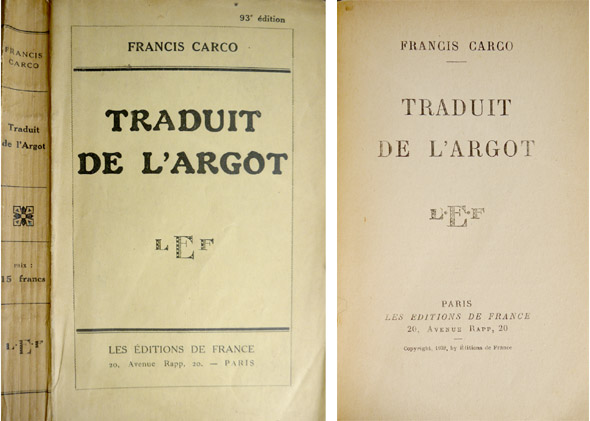 Traduit de l'Argot.