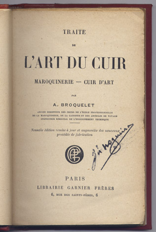 Traité de l'Art du Cuir. Maroquinerie - Cuir d'Art.
