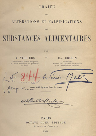 Traité des Altérations et Falsifications des Substances Alimentaires.