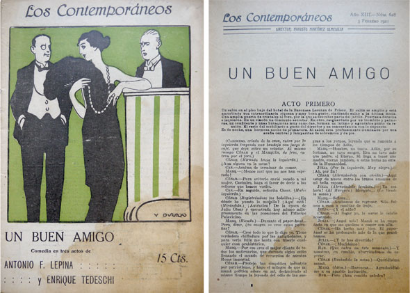 Un buen amigo. Comedia entres actos.