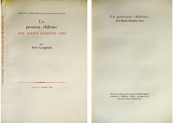 Un prosista chileno: José Santos González Vera.