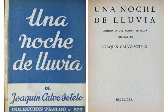 Una noche de lluvia. Comedia en dos actos y en …