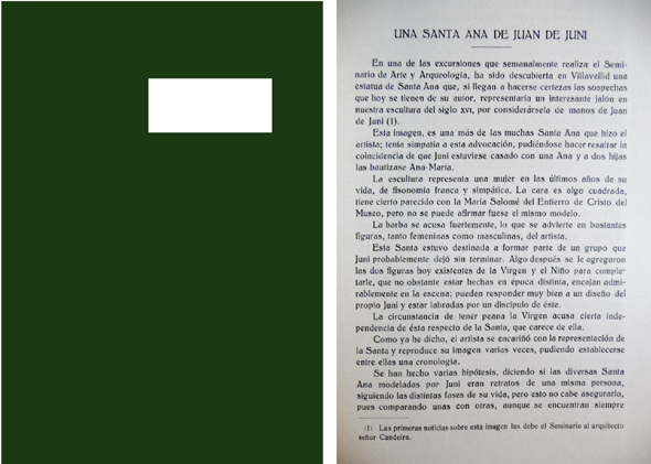 Una Santa Ana de Juan de Juni. [Extraido de: Boletín …