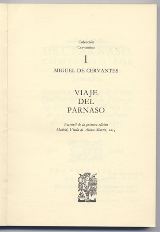 Viage del Parnaso. Edición facsímil de la de Madrid, Viuda …