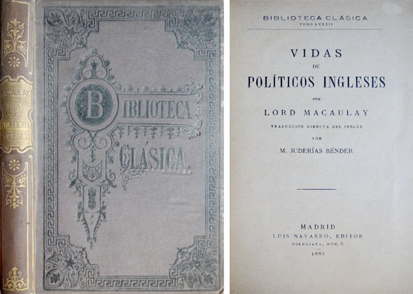Vidas de Políticos Ingleses. Tradución directa del inglés por Mariano …