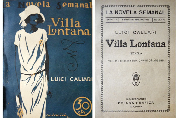 Villa Lontana. Novela. Versión castellana de Rafael Cansinos Assens.