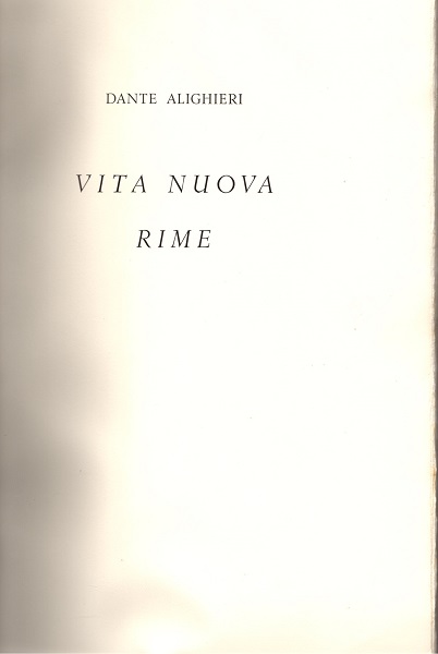 Vita Nuova Rime