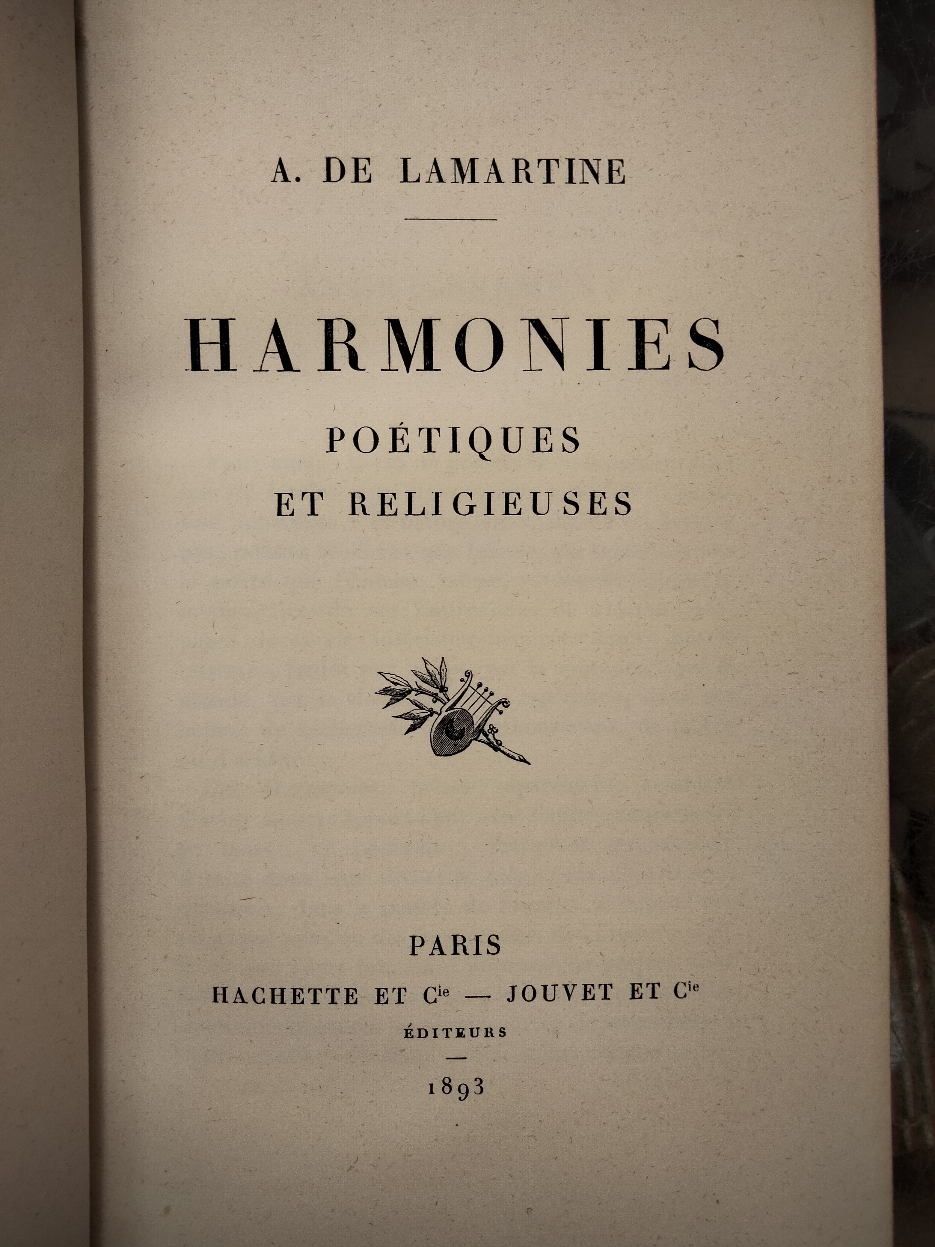 Harmonies poetiques et religieuses.