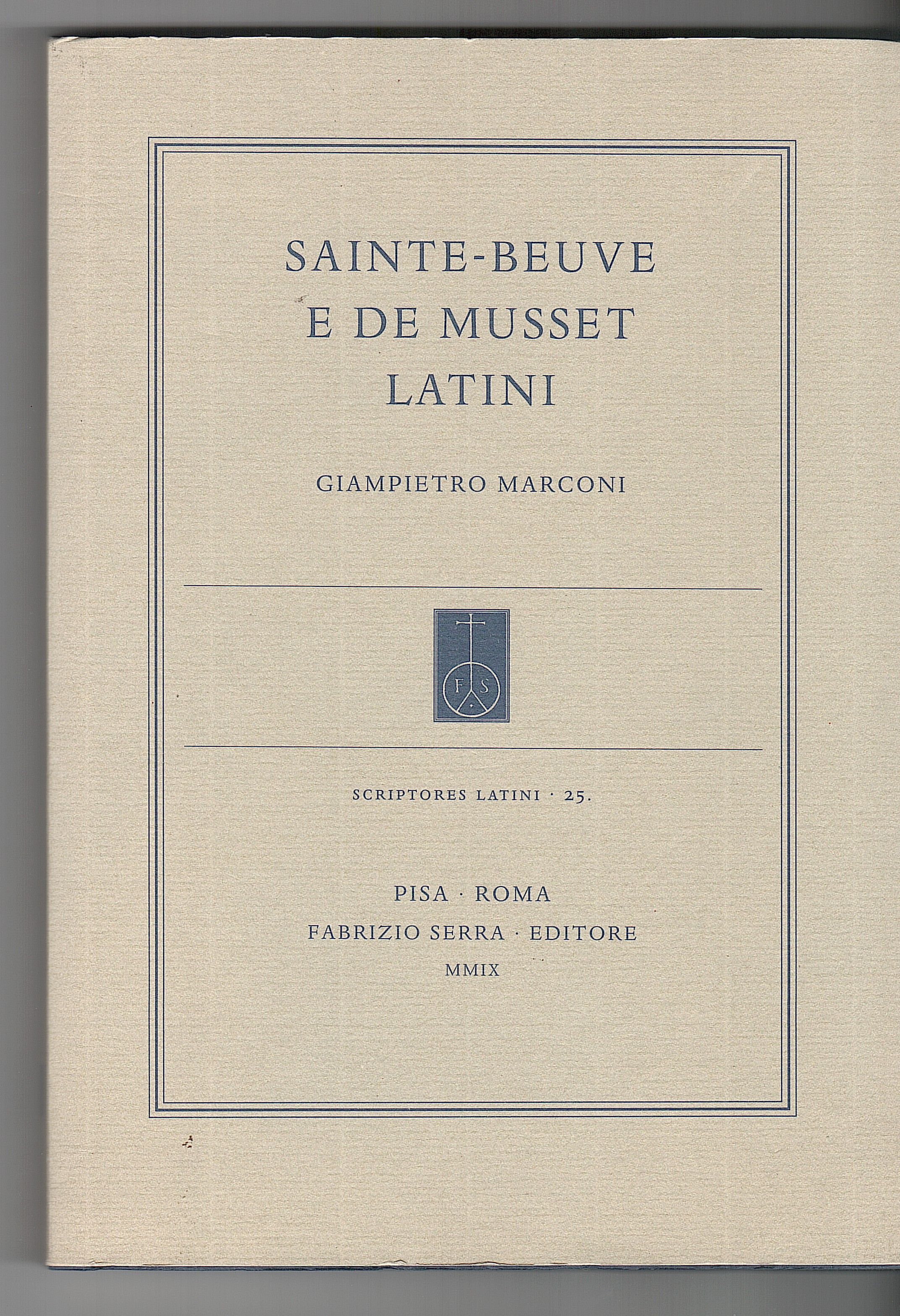 SAINT BEUVE E DE MUSSET LATINI