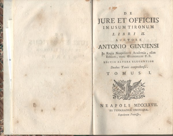 De jure et officiis in usum Tironum libri II; Riflessioni …