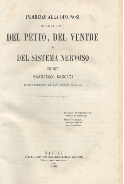 INDIRIZZO ALLA DIAGNOSI DELLE MALATTIE DEL PETTO, DEL VENTRE E …