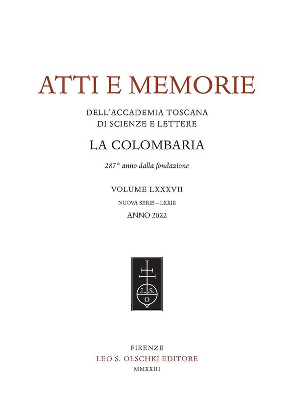 Atti e memorie dell'Accademia toscana di scienze e lettere «La …