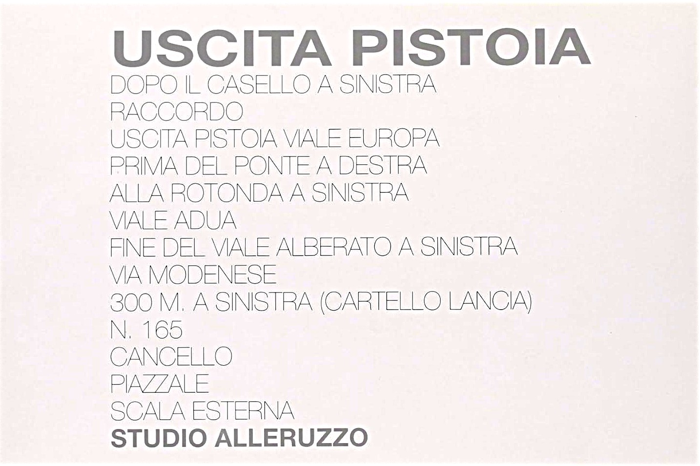 Uscita Pistoia Pistoia Exit