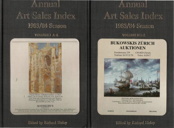 Annual Art Sales Index 1983/84 Season 2 Voll. Volume I …