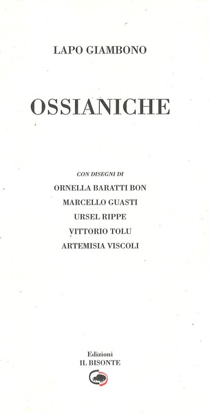 Ossianiche libere trascrizioni da J. Macpherson 'The poems of Ossian'