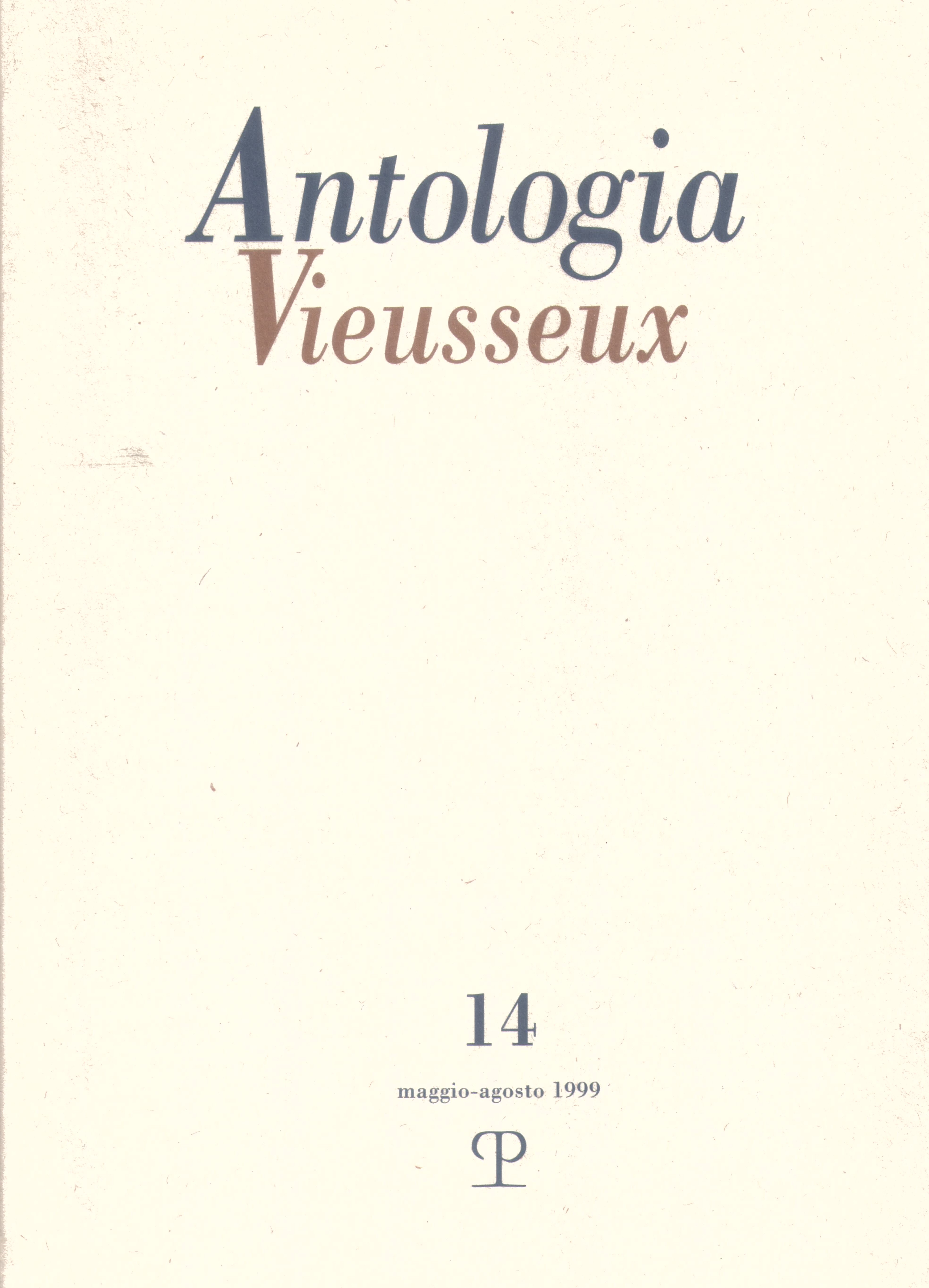 Antologia Vieusseux n. 14, maggio-agosto 1999