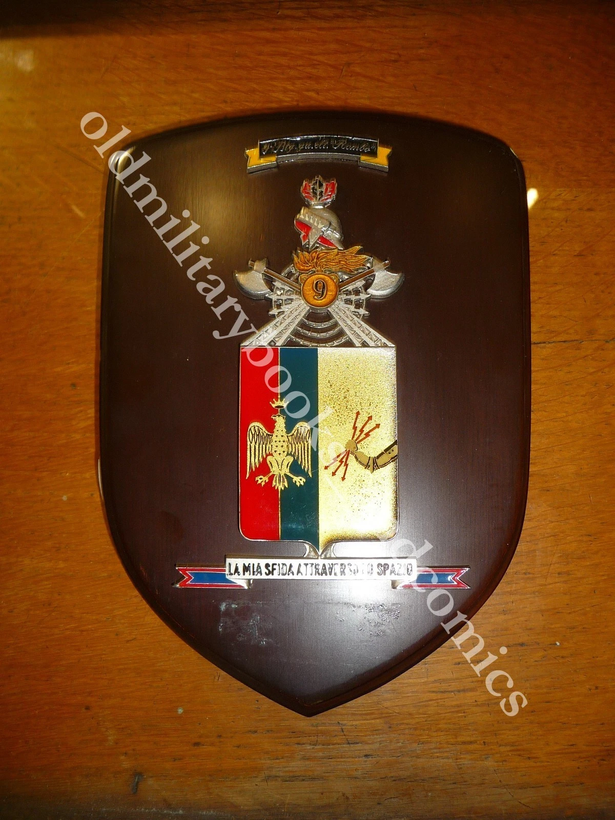 021 CREST EMBLEMA MILITARE 9° RGT GU. ELT. ROMBO MOTTO …