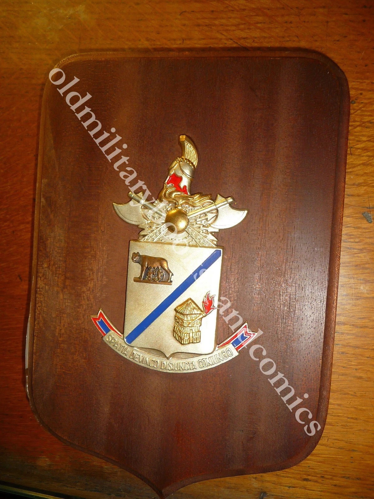 049 CREST EMBLEMA MILITARE SCUOLA DELLE TRASMISSIONI MOTTO SPATIA DEVINCO …