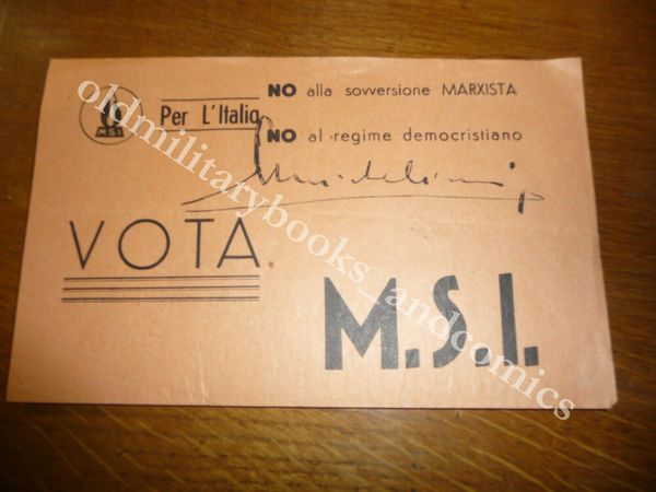 MANIFESTINO DI PROPAGANDA DEL MSI NO AL MARXISMO NO ALLA …