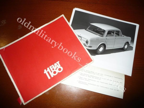 RACCOGLITORE PUBBLICITARIO CON 8 FOTO DESCRITTIVE DELLA FIAT 1100 co …