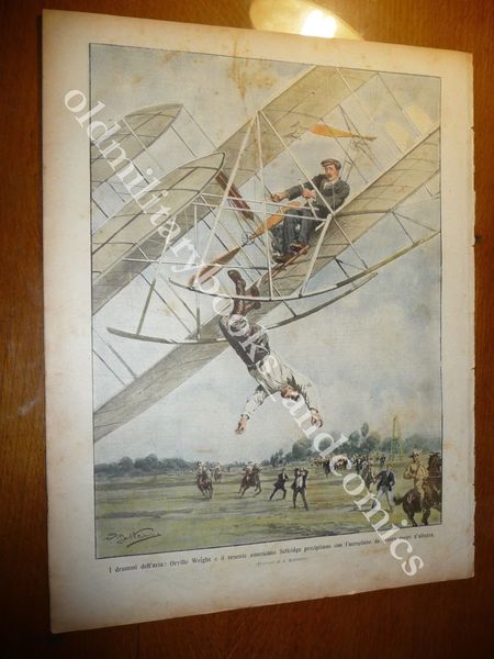 ORVILLE WRIGHT E TEN. USA SELIRIDGE PRECIPITANO CON AEREO POMPIERI …