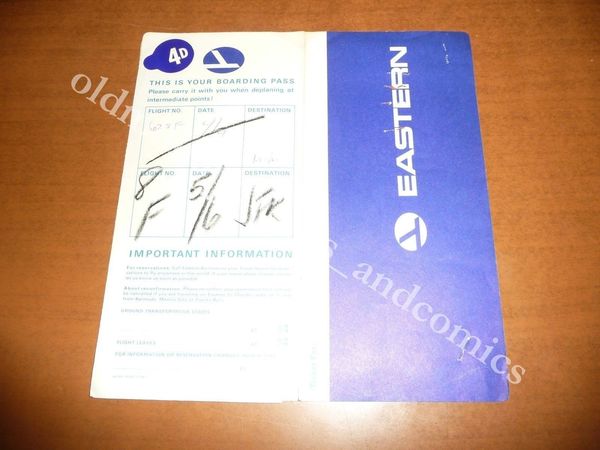 EASTERN AIR LINES USA 1966 VECCHIO BIGLIETTO AEREO VINTAGE AIRLINE …
