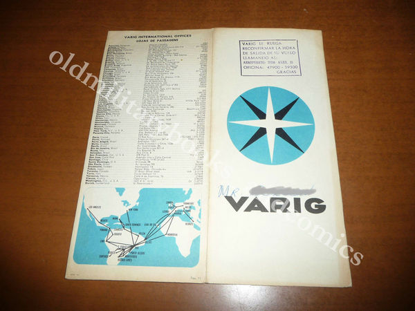 VARIG CHILE 1966 VECCHIO BIGLIETTO AEREO VINTAGE AIRLINE TICKET ALT …